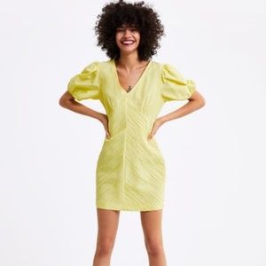 [Zara] draped dress - yellow